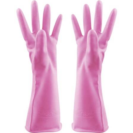 Rosa (75g)-M-Dame vaskehansker fortykning PVC husholdning ren