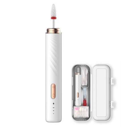 Negleboremaskin, elektriske neglefiler, profesjonell oppladbar elektrisk negleboremaskin med keramisk neglebit, negleboremaskinsett