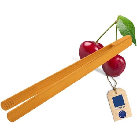Grilltänger i elegant körsbärsträ, 32 cm, hygieniska och
