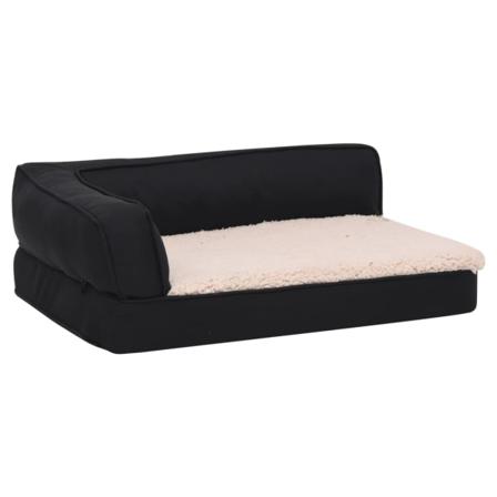 Vidaxl Ergonomisk Hundmadrass 90x64 Cm Linnelook Fleece Svart Svart