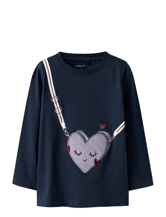name it Nmftelia Ls Top Box - Navy - 98