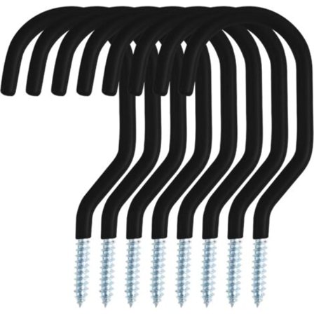 8-osainen polkupyörän koukkusarja, monipuolinen pyöräteline, ruuvattava, vajoihin, autotalliin, puutarhaan, muovipinnoite seinä-/kattokiinnitykseen, 