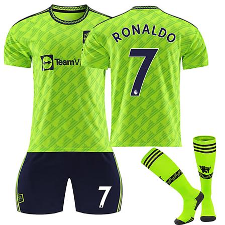 22/23 Uusi Kausi Vieras(2) Manchester United F.C. RONALDO Nro 7 Lapsen Jersey-paket Lapsi-24