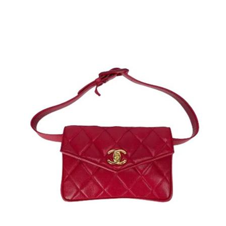 Chanel Vintage Pre-owned Leather chanel-bags Rød, Dame Vintage Tasker, Størrelse: ONE Size