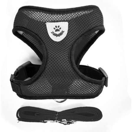 Kattkoppel - Svart Kattsele - Enkel att Stiga In I - Storlek S - Lätt att Sätta På och Ta Av