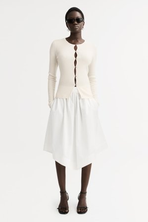 Soft Goat - Slim Fit Cardigan - Cashmere cardigan - S - Feather White