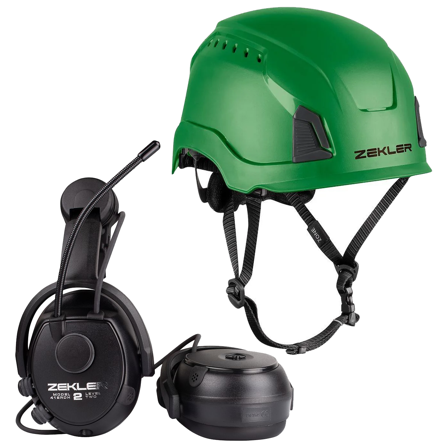 Zekler 412RDH + Zone Mips Kuulosuojainpaketti sisältäen kuulosuojaimet ja suojakypärän Vihreä, Kuulosuojaimet