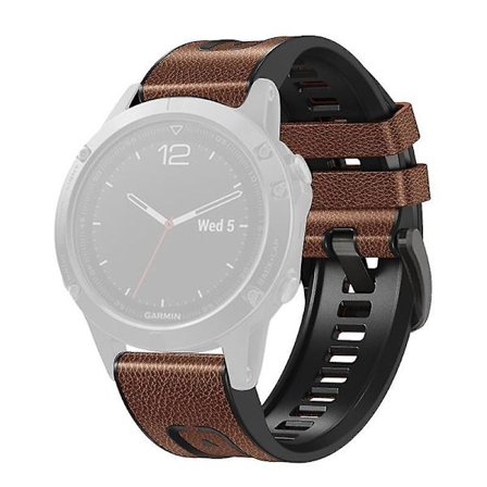 26 mm ersättningsarmband i läderbelagd silikon för Garmin Fenix 7X, armband med snabbfäste
