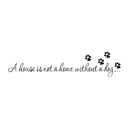 Ett hus är inte ett hem utan en hund Citat Klistermärke