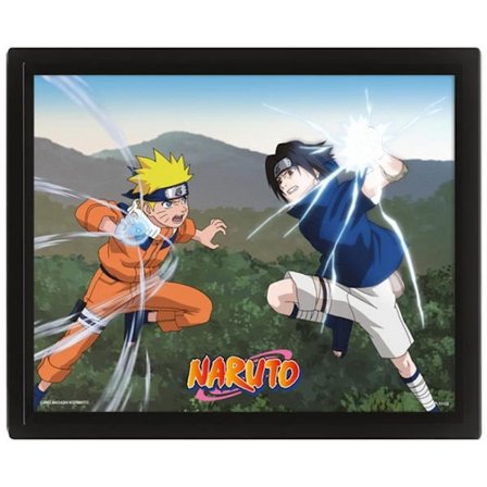 Naruto A Clash Of Power 3D inramad affisch 10 tum x 8 tum Flerfärgad