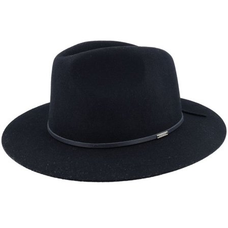 Brixton - Svart fedora Hatt - Wesley Packable Black/Black Fedora @ Hatstore