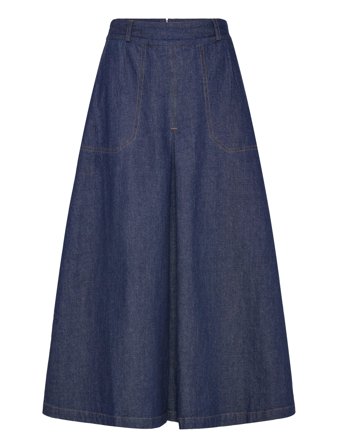 Pd-Harper Chambrey Pleat Skirt Navy Pieszak