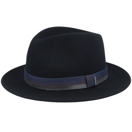 Stetson - Black fedora Kapelusz - Traveller Woolfelt Black Fedora @ Hatstore