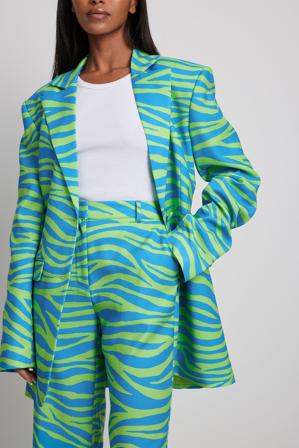 Janka Polliani x NA-KD Lång åtsittande blazer - Långa Kavajer - Multicolor - EU 34