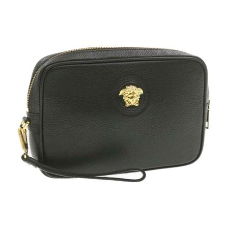Versace Pre-owned, Handtas Zwart, Dames, Maat:ONE Size,leer