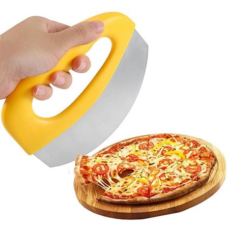 Pizzakutter Pizzavuggekniv Ultraskarp Pizzakutter i Rustfritt Stål Ergonomisk Pizzakutter i Rustfritt Stål for Kutting av Pizza og Separasjon av Deig