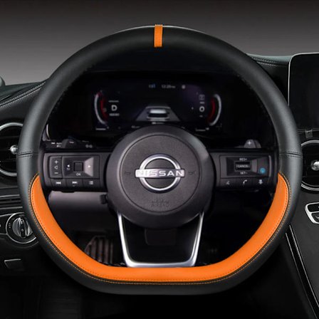 D-formad rattkåpa för kompatibel med Nissan X-Trail Qashqai March Serena Micra Kicks 2017-2023 Altima Teana 2019 Sentra 2022
