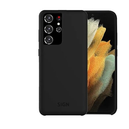 SiGN Galaxy S21 Ultra Cover Liquid Silicone - Sort