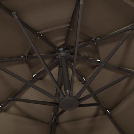 Vidaxl Trädgårdsparasoll Med Ventilation Och Stång Taupe 3x3 M Taupe