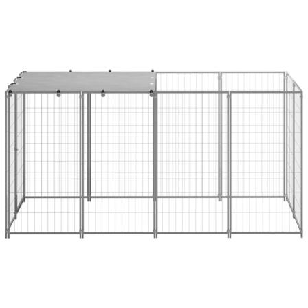 Vidaxl Hundgård Silver 2,42 M² Stål Silver