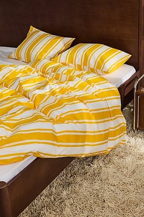 Jotex - Pussilakanasetti Yhden Hengen Vuode Orgaaninen Keltainen/valkoinen Keltainen/valkoinen - DEBBIE - Osta Kapeat sängyt Jotex