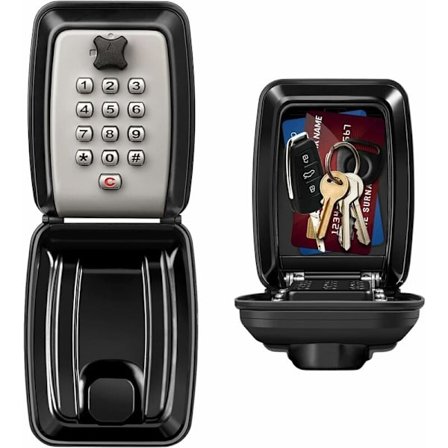 Udendørs sikker vægmonteret nøgleboks, stor, med 12-cifret kode, vandtæt, rustfri, ultra-robust, digital, til hjem og fabrik