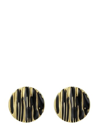 Blake Earring Black/Gold Gold Bud To Rose