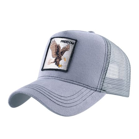 Animal bird mesh trucker hat snapback square patch unisex ba
