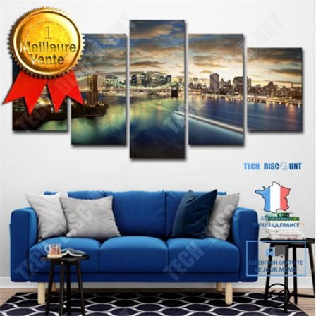 Tableau - TD - MC14692 - 5 Delar - Abstrakt - Dekorativ - Blått Landskap