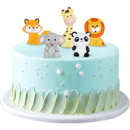 5 kpl sokerieläinhahmoja Metsäkakun koriste Dschungelin eläintarha Saf