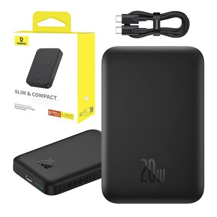 Mini Wireless PowerBank 20W Baseus (musta)