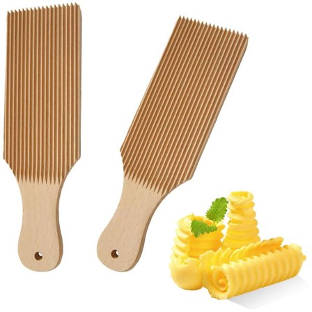 Gnocchi Brett Trepasta Maker i Tre, Pastatilbehør for Å Lage Hjemmelaget Pasta, Makaroni Pastamaskin, Cavarola Rull for Pastasett, Italiensk Pasta