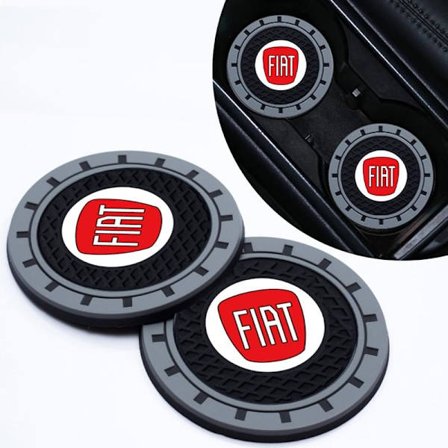 2 st Bil Mugghållare Underlägg, Mugghållare Insats Underlägg Kompatibel med Fiat 500 Qubo Doblo Panda Bravo 124 Spider Tipo Multipla Strad