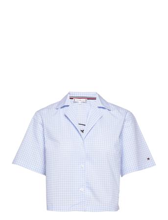 Ss Pj Gingham Shirt Blue Tommy Hilfiger
