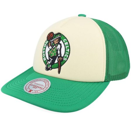 Mitchell & Ness - NBA Grön trucker Keps - Boston Celtics Vintage Block Cream/Green Trucker @ Hatstore