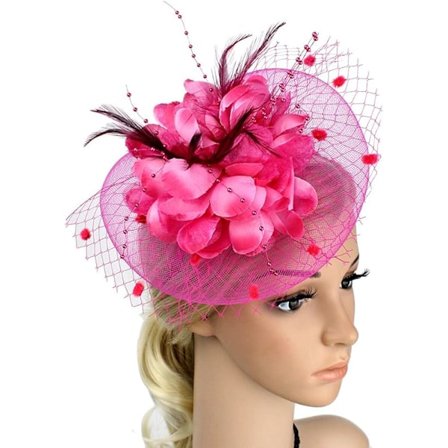 Naisten Fascinator Pillbox Hat - Naisten Kukallinen Bowler Hat - Höyhenet - Häähattu - Cocktailhattu - Hiuspinni - Juhlahattu - Hiusasusteet Hiusten 