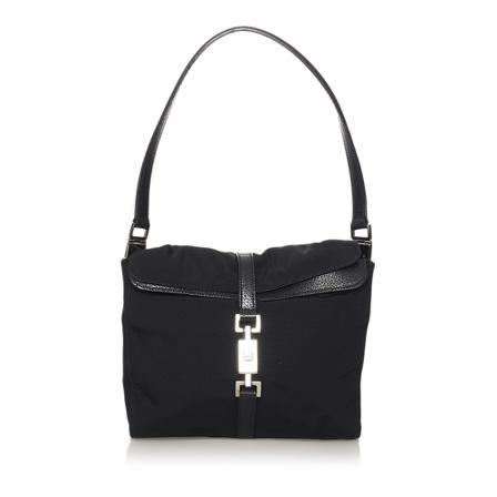 Gucci Vintage, Pre-owned Jackie Nylon Shoulder Bag Zwart, Dames, Maat:ONE Size