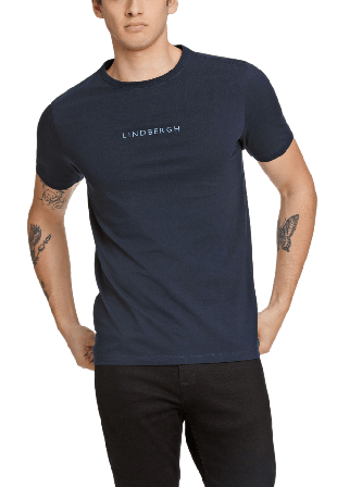 Lindbergh print tee S/S T-shirts Herr Blå XXL