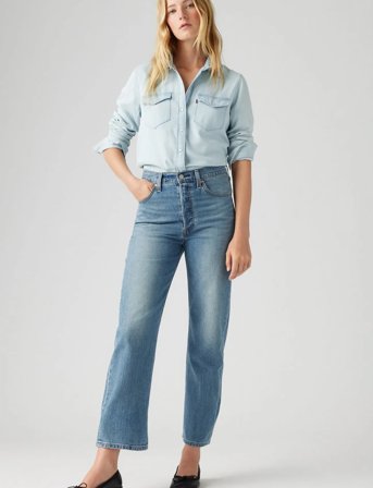 Levi's Ribcage Straight Ankle Cool In - Blue - 25 x 29