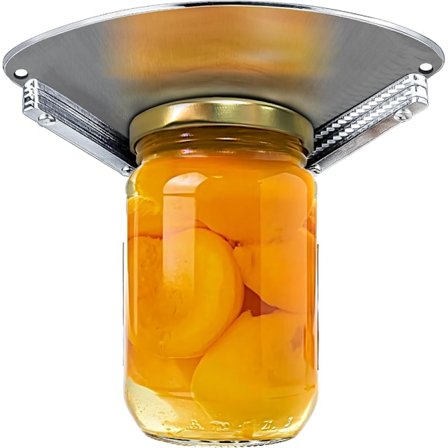 Dåseåbner i rustfrit stål til montering under skab til seniorer, dåseåbner til montering under skab til svage hænder, dåselåg og flaskeåbner, enhånds 