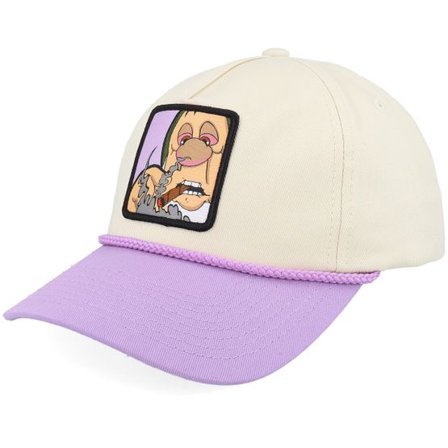 BOOM - Svart unconstructed Keps - Little Man Smoke Patch Rope Stone/Violet Golfer A-Frame Adjustable @ Hatstore