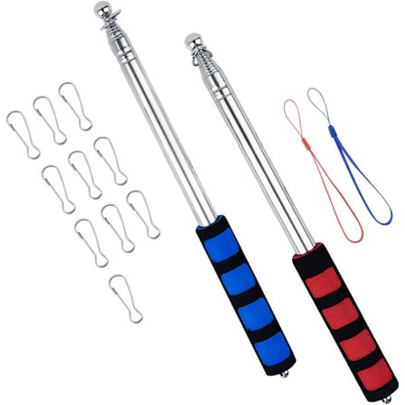 2M Teleskopisk Flagstang, 2 Dele Rustfrit Stål Håndholdt, ZQKLA