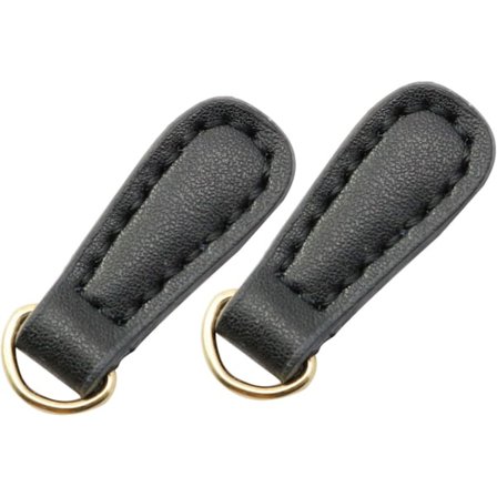 2 stk ekte skinn glidelåstrekkere i svart