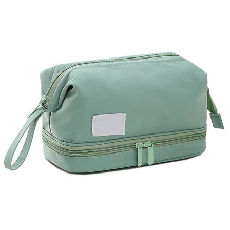 Sminkväska med fack Resekosmetikpåse, bärbar Zip Makeup Toalettartiklar Organizer Grön