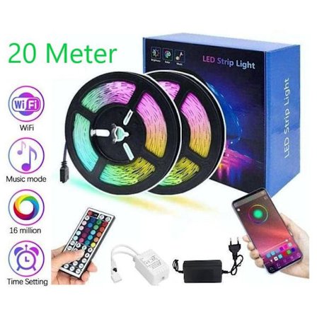 Flexibel 20m RGB LED-list / Ljusslinga / LED-Strip Bluetooth APP