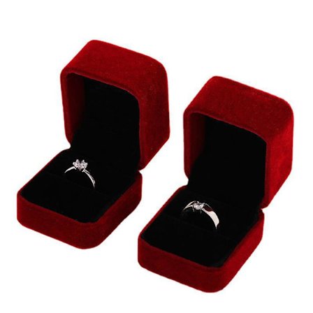 2-pak fløjlsringæske, øreringeæske, øreringe, gaveæske, smykker