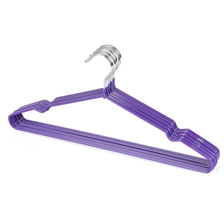 10 stk. serie farverige tøjebøjler i gummi og rustfrit stål til tøjclips skridsikre tørrestativer til udendørs tøjstativ, lilla