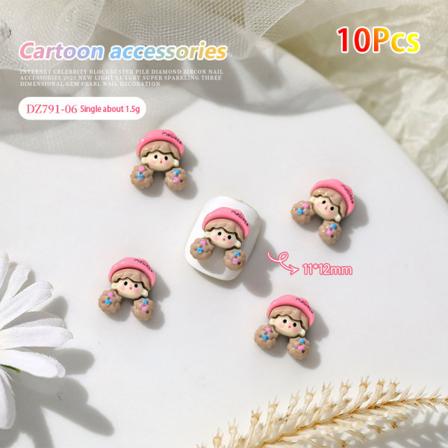 10 stk tegnefilm Kuromi Kiti Kat og Hund Nail Diamond Resin Wearin DZ791-06