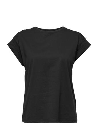 Alva Organic Std Tee T-shirts & Tops Short-sleeved Musta MOSS COPENHAGEN