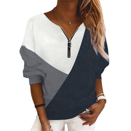 Höst- och vinterkläder Färgblockering Fleece Toppar För Shopping Dejting Klubb